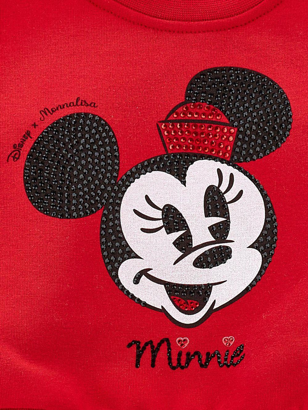 Felpa per neonata Monnalisa rossa con stampa Minnie - Rubino Kids