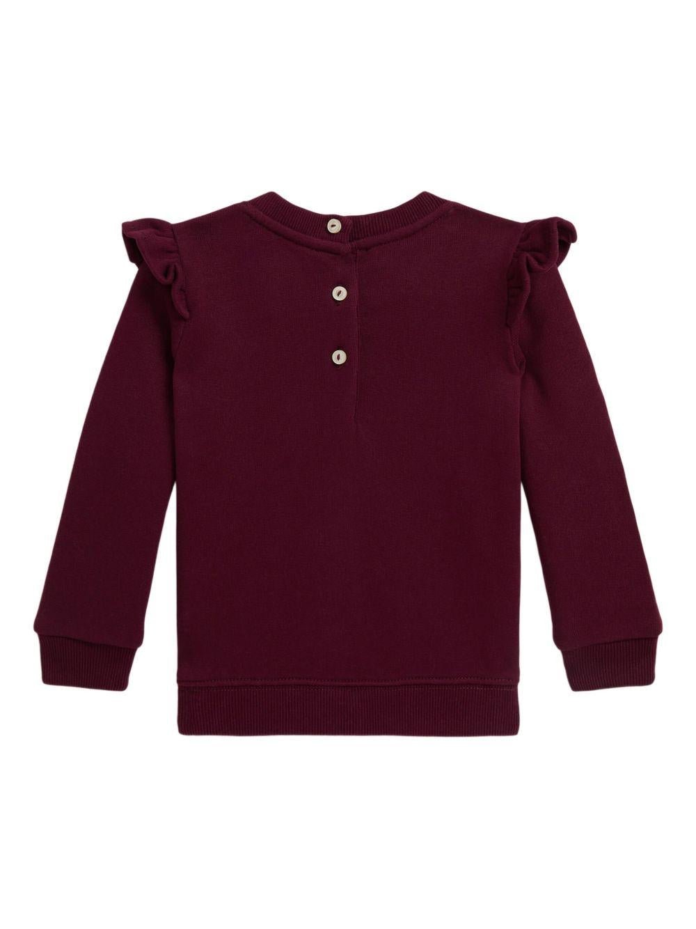 Felpa per neonata Polo Ralph Lauren Kids rossa con stampa Polo Bear - Rubino Kids