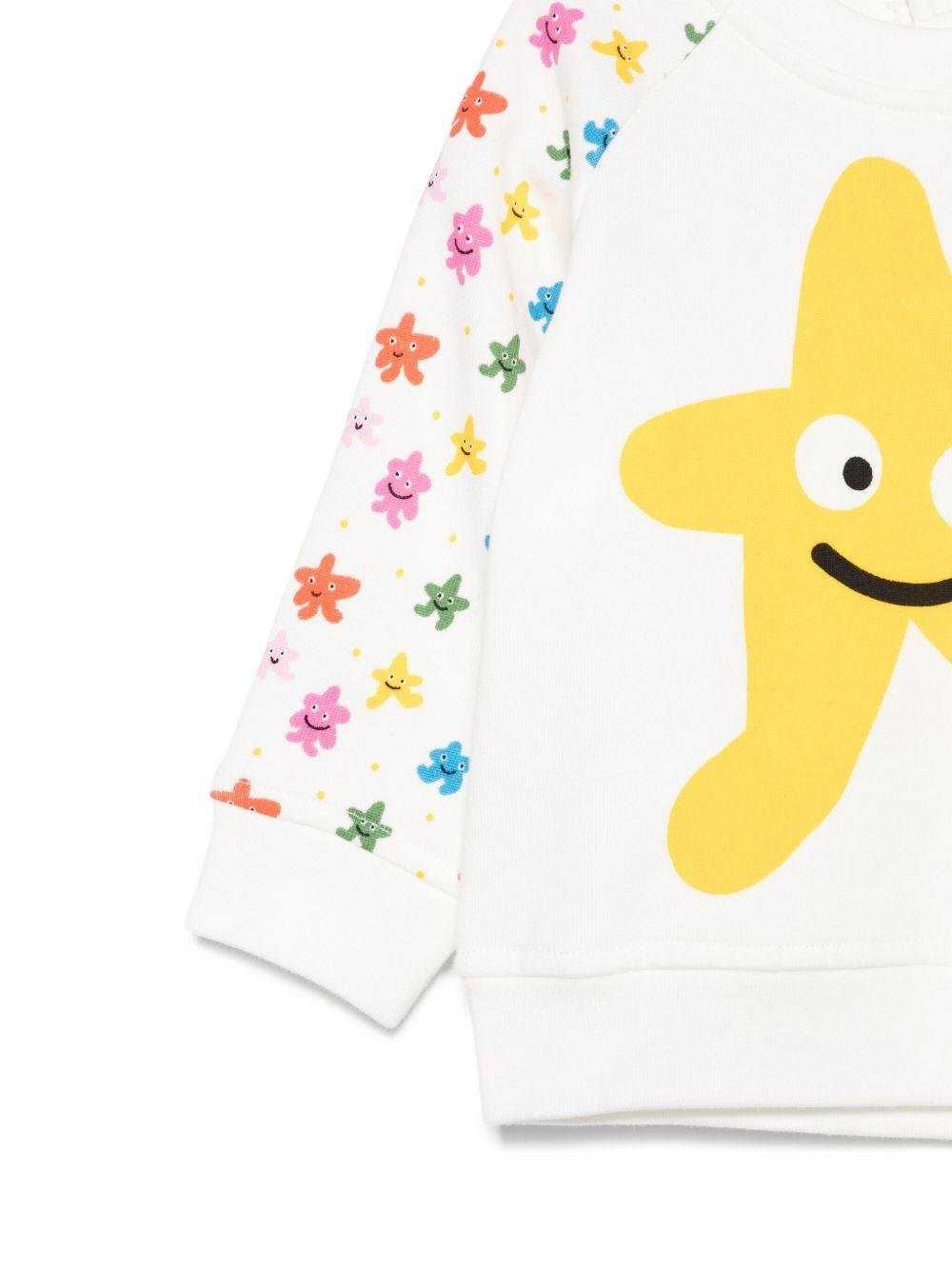 Felpa per neonata Stella McCartney Kids bianco con stampa grafica - Rubino Kids