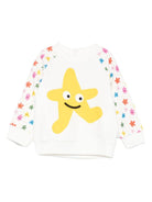 Felpa per neonata Stella McCartney Kids bianco con stampa grafica - Rubino Kids