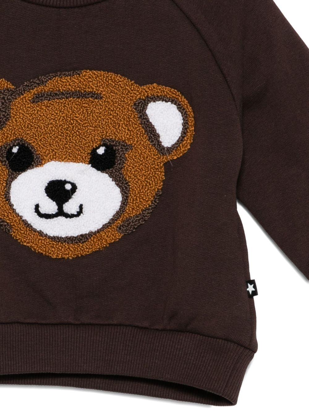 Felpa per neonati Molo marrone con orsetto ricamato - Rubino Kids