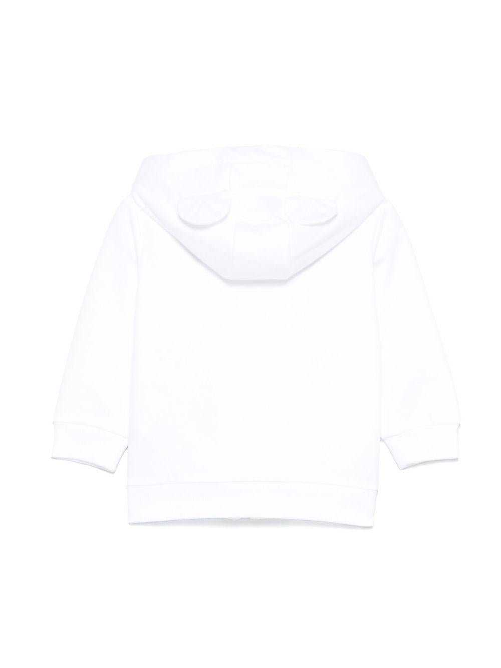 Felpa per neonati Moschino Kids bianco con motivo Teddy Bear con cappuccio - Rubino Kids