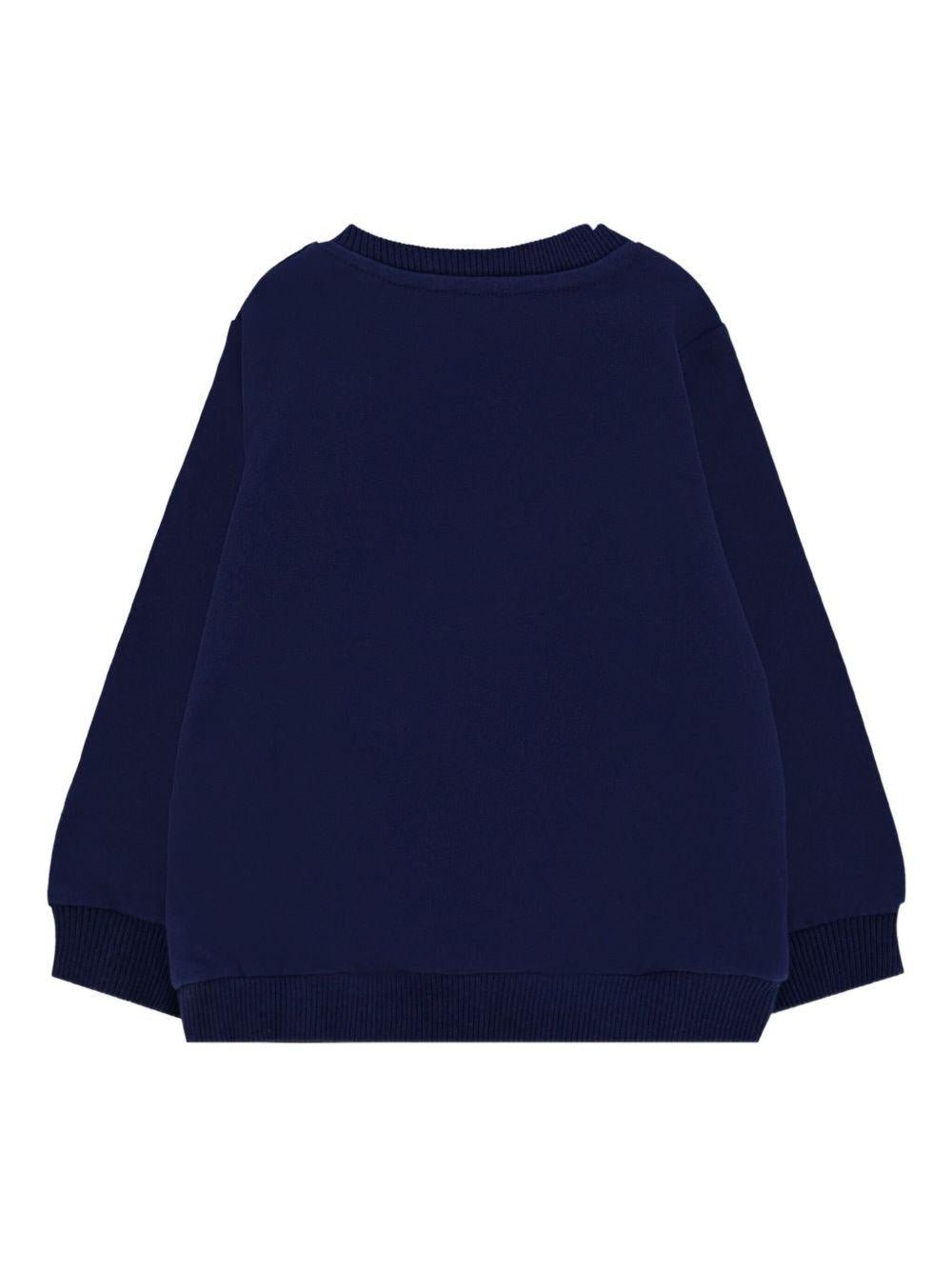 Felpa per neonati Moschino Kids blu con logo Teddy Bear - Rubino Kids