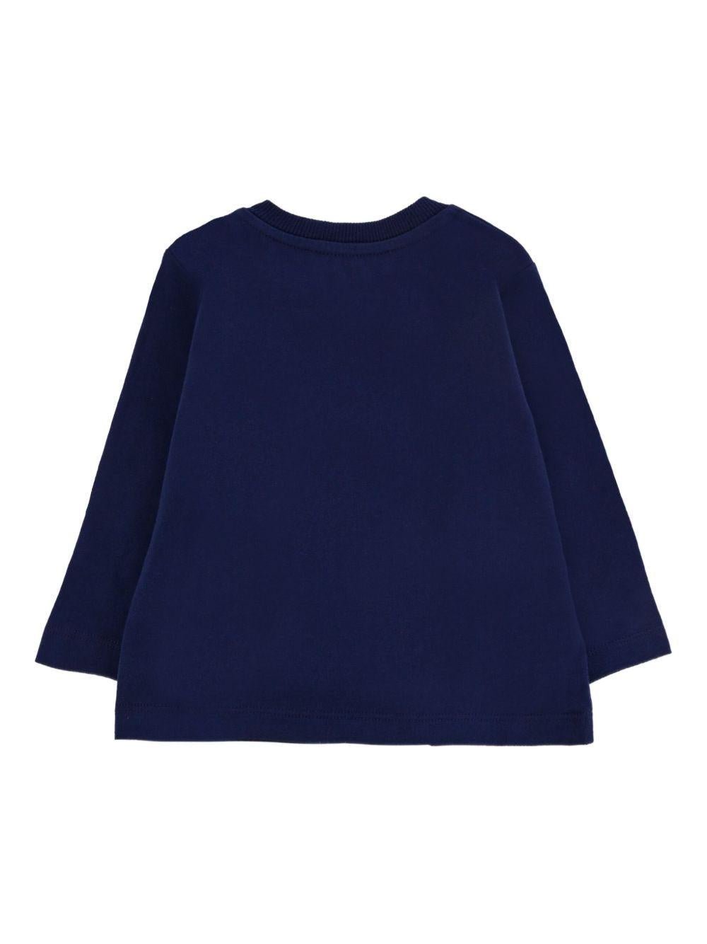 Felpa per neonati Moschino Kids blu con stampa Teddy - Rubino Kids