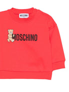Felpa per neonati Moschino Kids rossa con logo Teddy - Rubino Kids