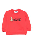 Felpa per neonati Moschino Kids rossa con logo Teddy - Rubino Kids
