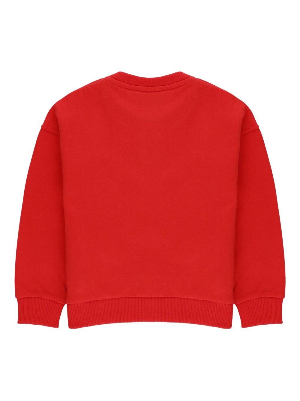 Felpa per neonati Moschino Kids rossa con motivo Teddy - Rubino Kids