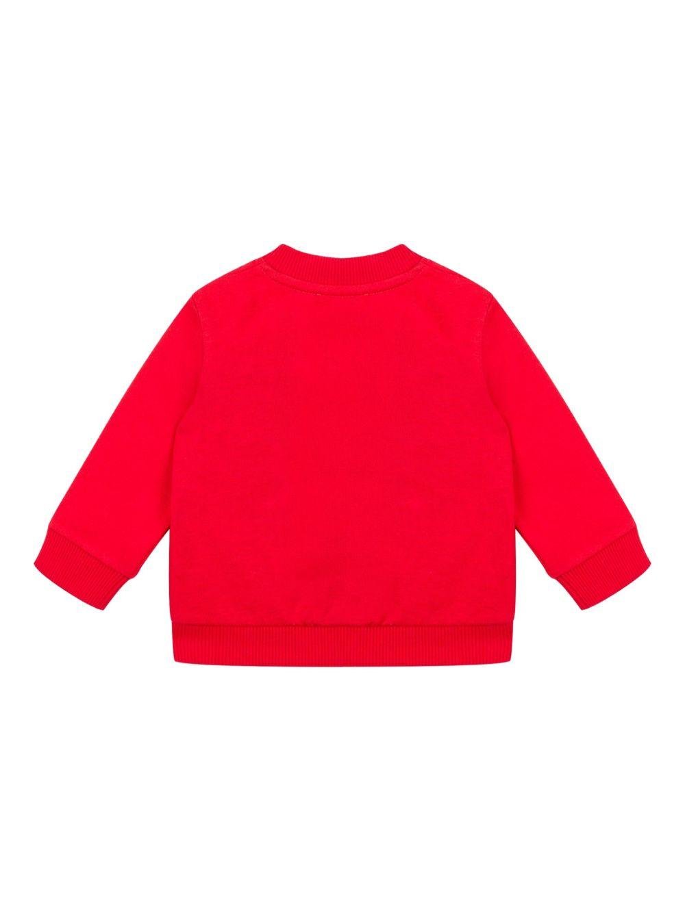 Felpa per neonati Moschino Kids rossa con stampa Teddy Bear - Rubino Kids