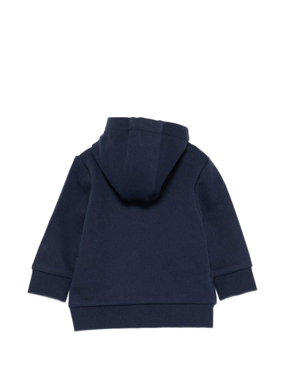 Felpa per neonato Boss Kids blu scuro con zip e cappuccio - Rubino Kids