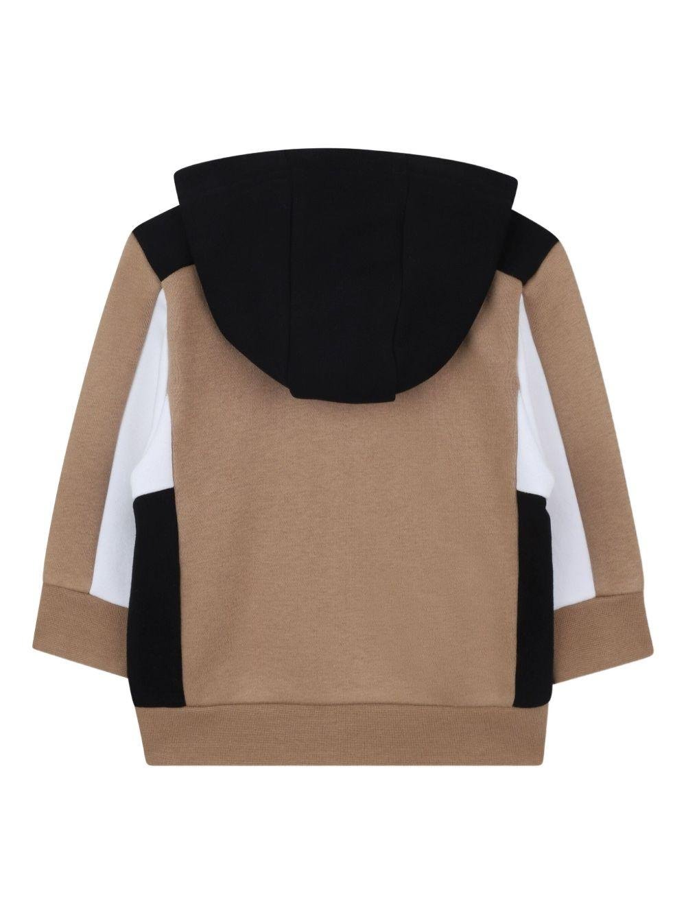 Felpa per neonato BOSS Kids marrone con design color - block - Rubino Kids