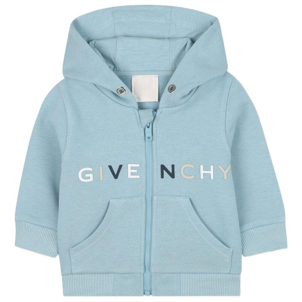 Felpa per neonato Givenchy Kids azzurra con tasche frontali - Rubino Kids