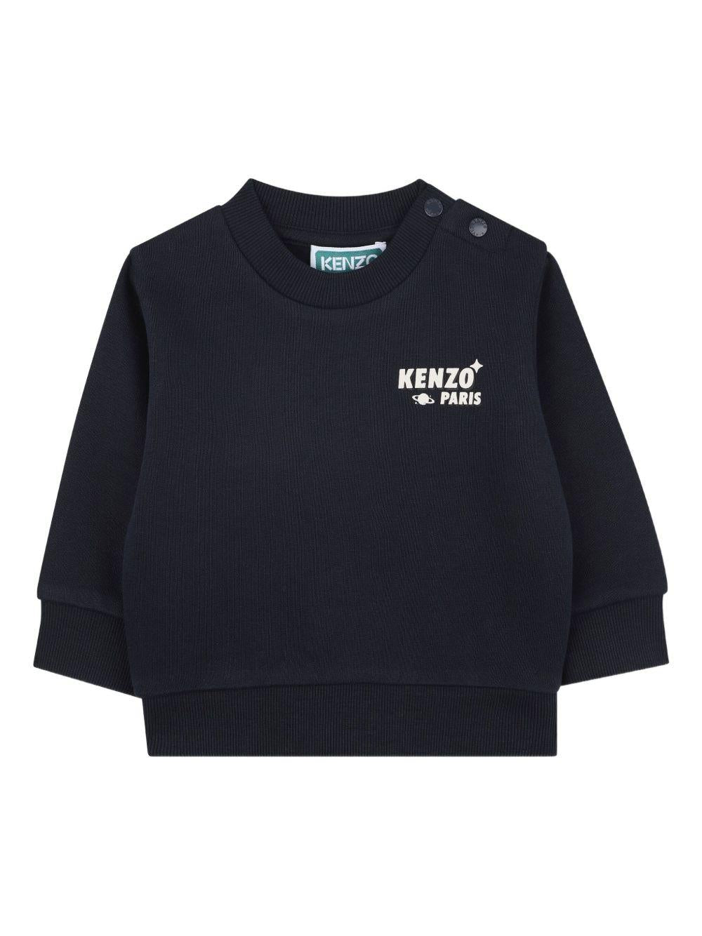 Felpa per neonato Kenzo Kids blu con stampa Tiger sul retro - Rubino Kids