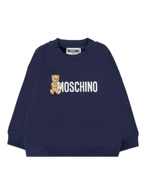 Moschino Kids blue baby sweatshirt with logo print