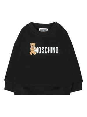 Moschino Kids black baby sweatshirt with logo print