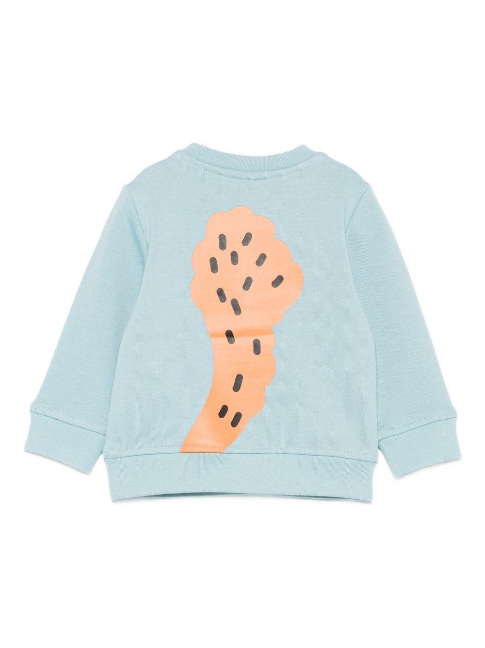 Felpa per neonato Stella McCartney Kids azzurro con stampa animalier - Rubino Kids