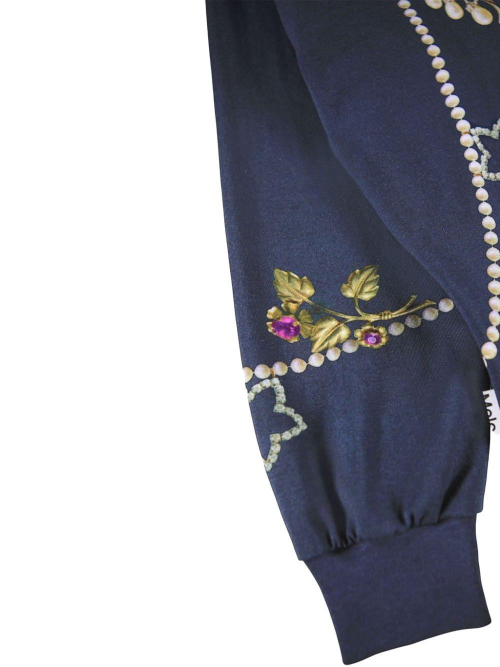 Felpa Reniza per bambina Molo blu con stampa sul davanti - Rubino Kids