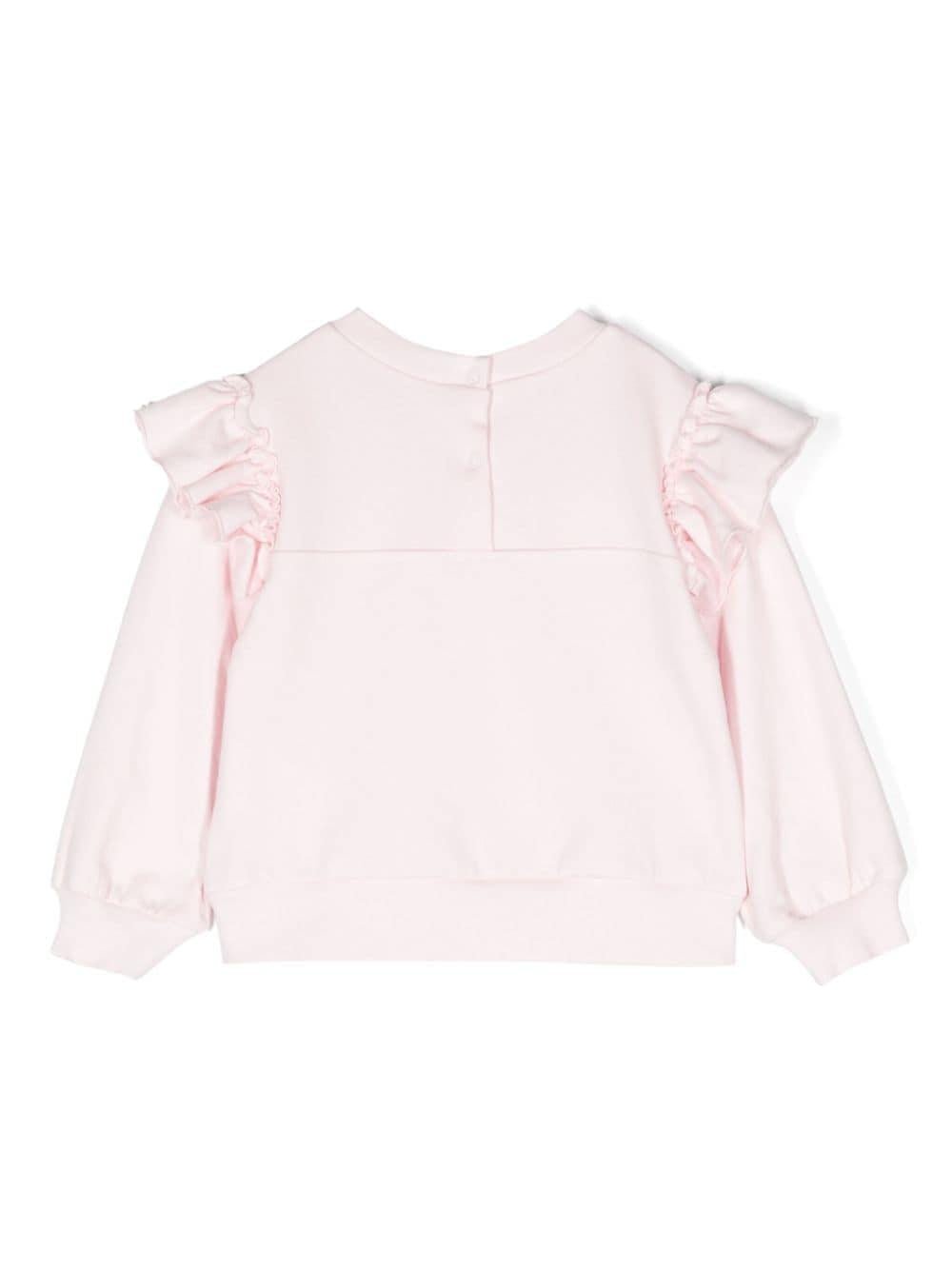 Felpa Romantic Circus con stampa per neonata Monnalisa con dettaglio con glitter - Rubino Kids