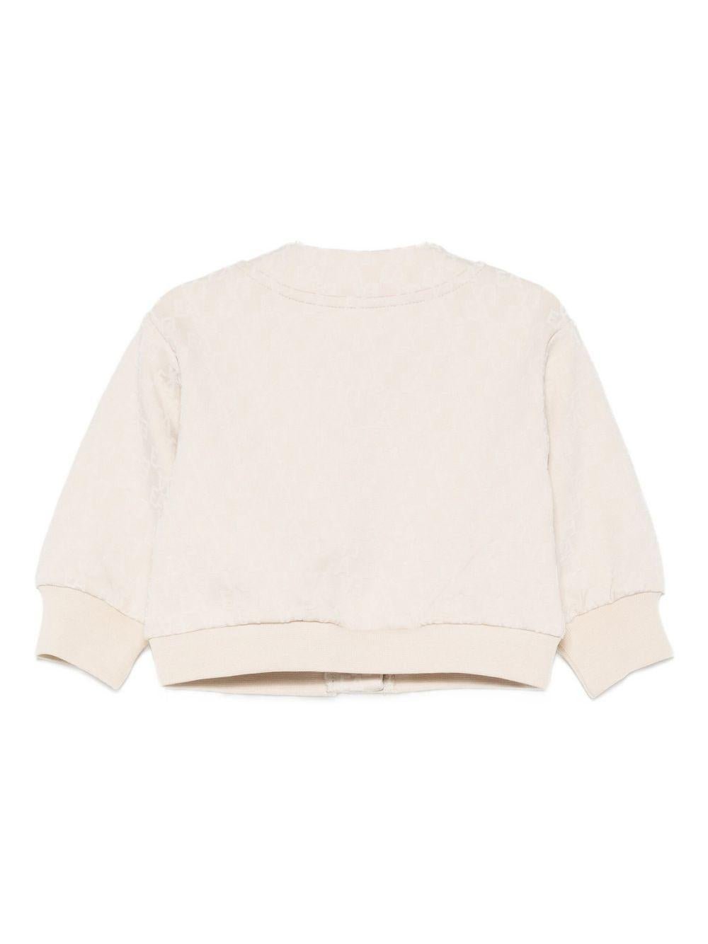 Felpe per neonati Emporio Armani Kids beige con chiusura a bottoni - Rubino Kids