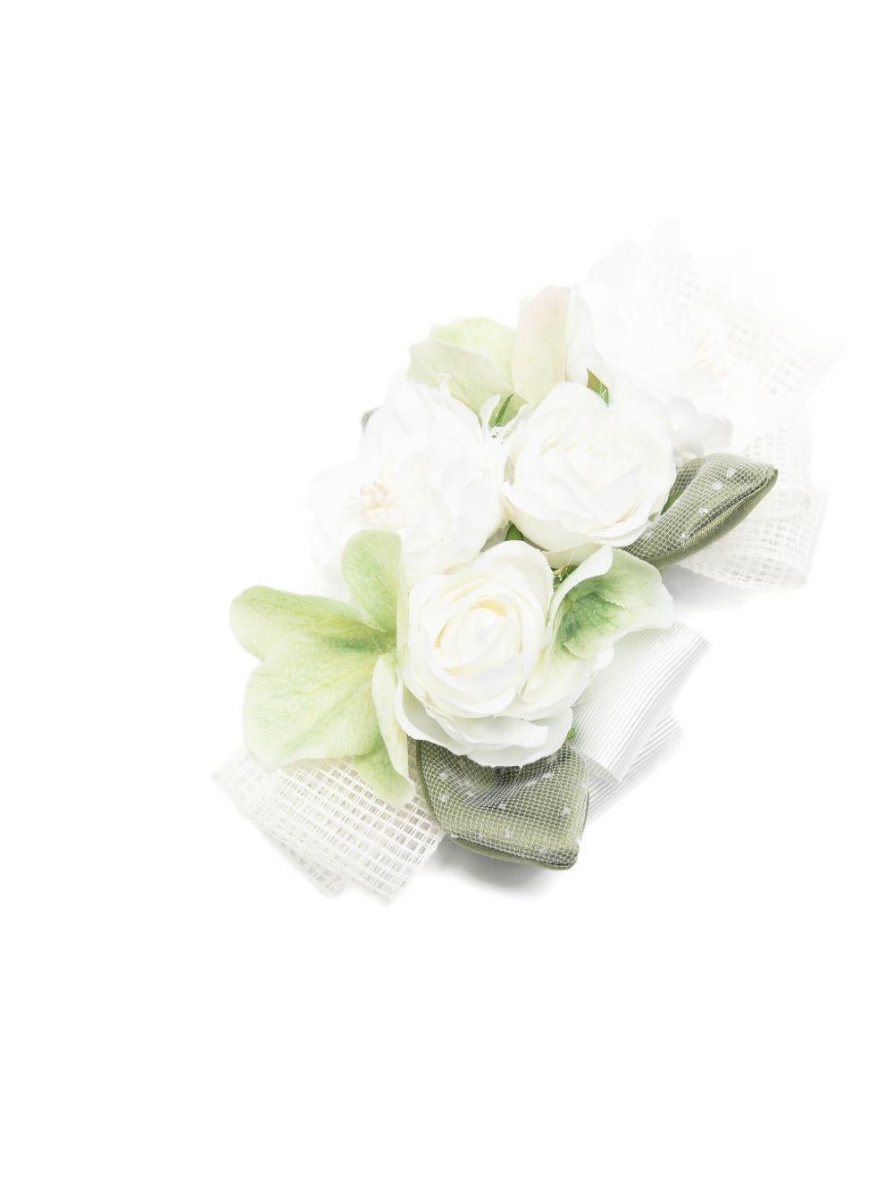 Fermaglio per capelli per bambina Colorichiari bianco con design a fiori - Rubino Kids