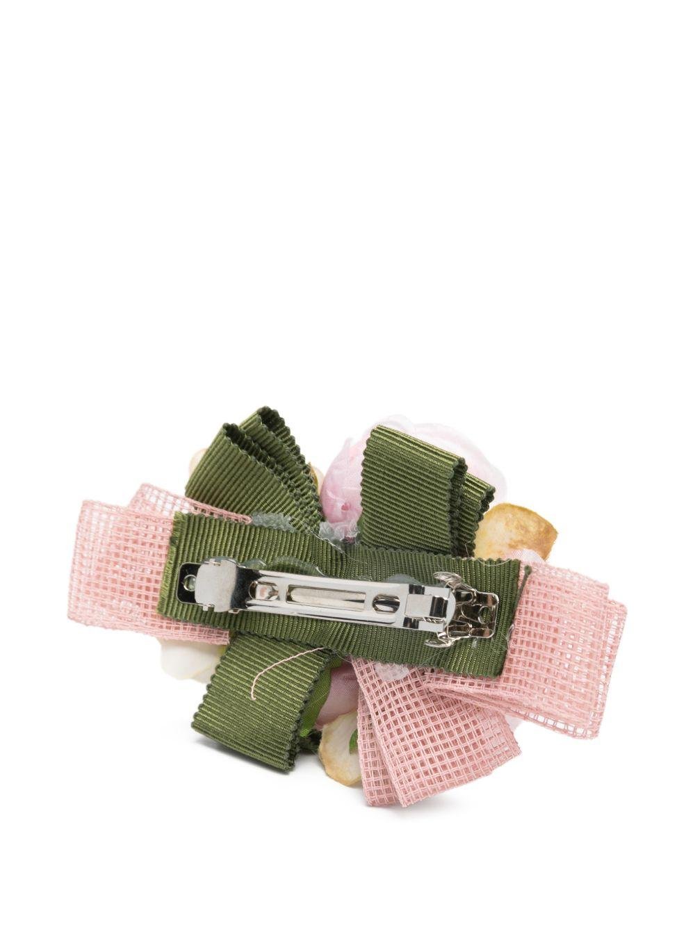 Fermaglio per capelli per bambina Colorichiari rosa con fiori - Rubino Kids