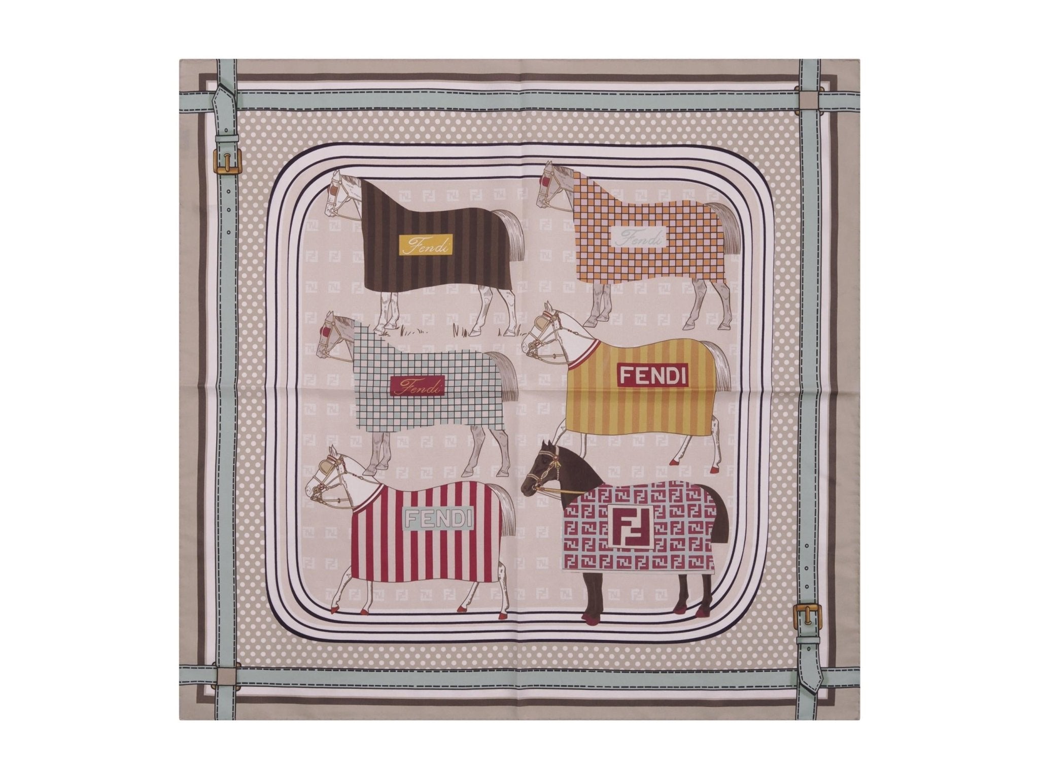 Foulard per bambina Fendi Kids multicolor con stampa Cavalli - Rubino Kids