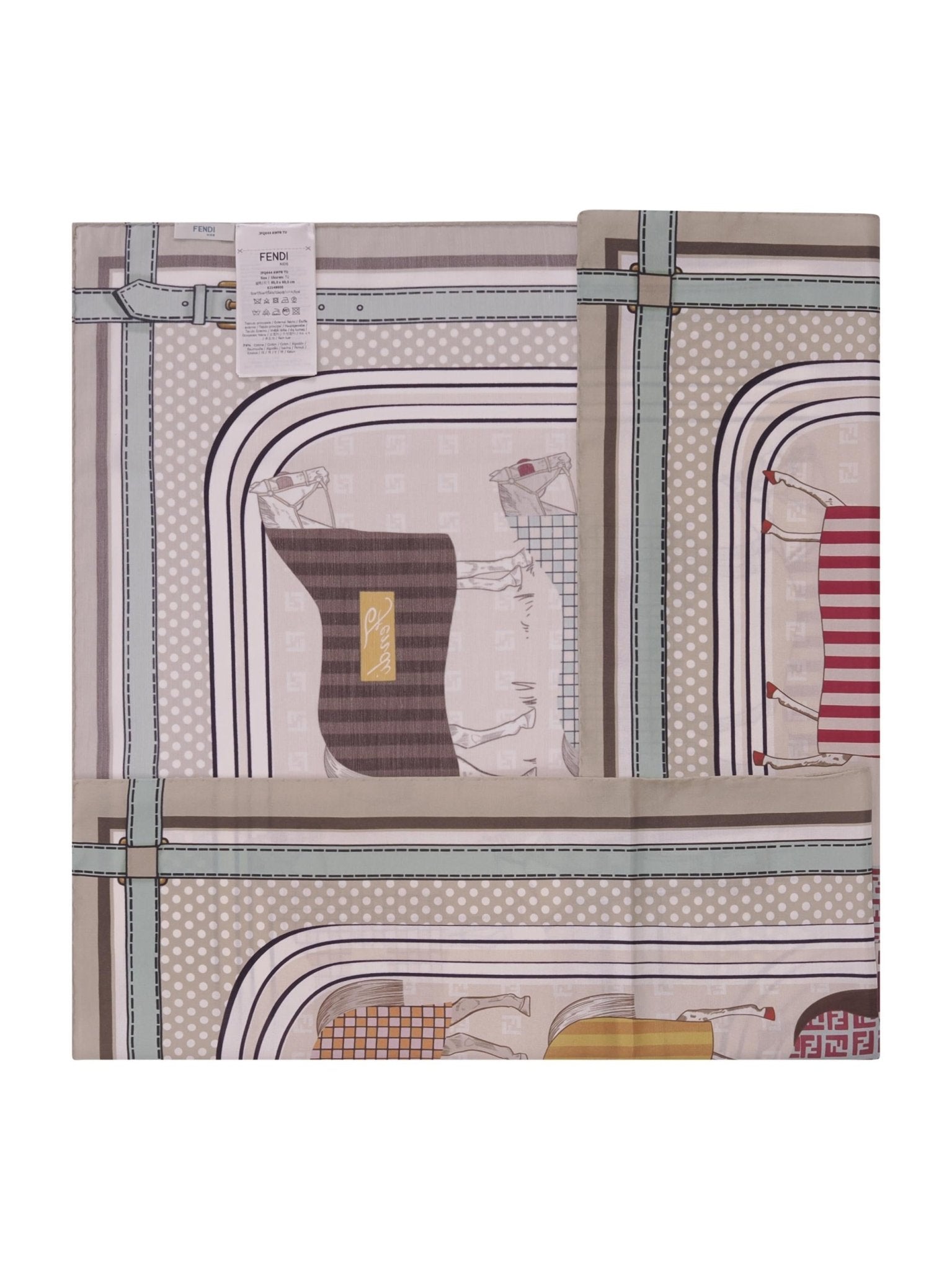 Foulard per bambina Fendi Kids multicolor con stampa Cavalli - Rubino Kids