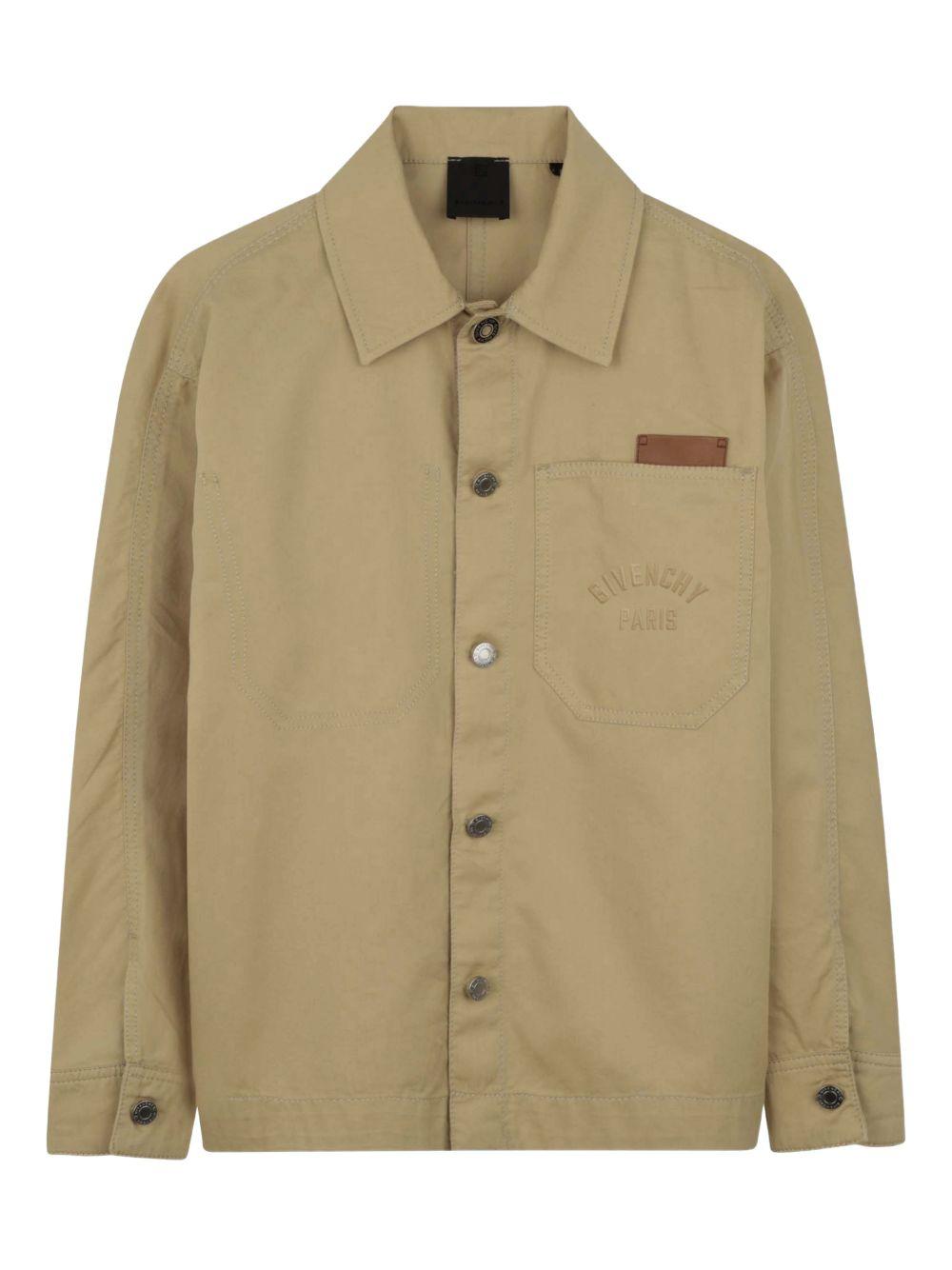 Giacca - camicia per bambino Givenchy Kids beige con taschino sul petto - Rubino Kids