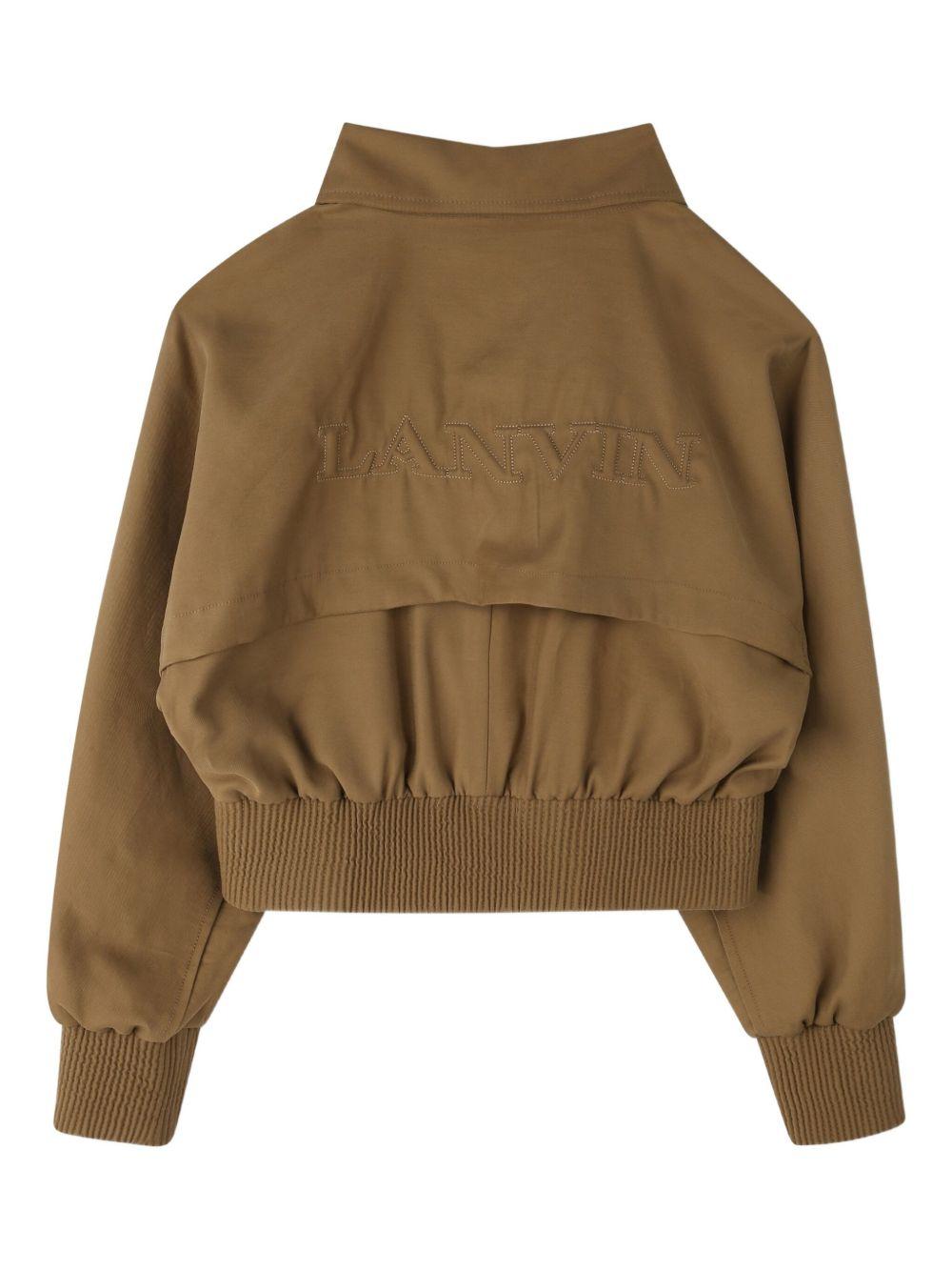 Giacca crop per bambina Lanvin Enfant marrone con zip - Rubino Kids