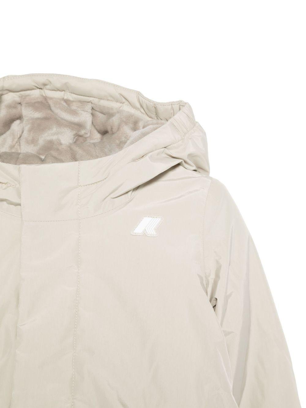 Giacca E.Jack Soft Touch Marmotta per neonato K - Way Kids beige con applicazione con logo sul petto - Rubino Kids