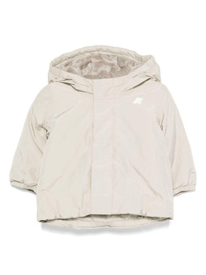 E.Jack Soft Touch Marmotta K-Way Kids beige baby jacket with logo application on the chest