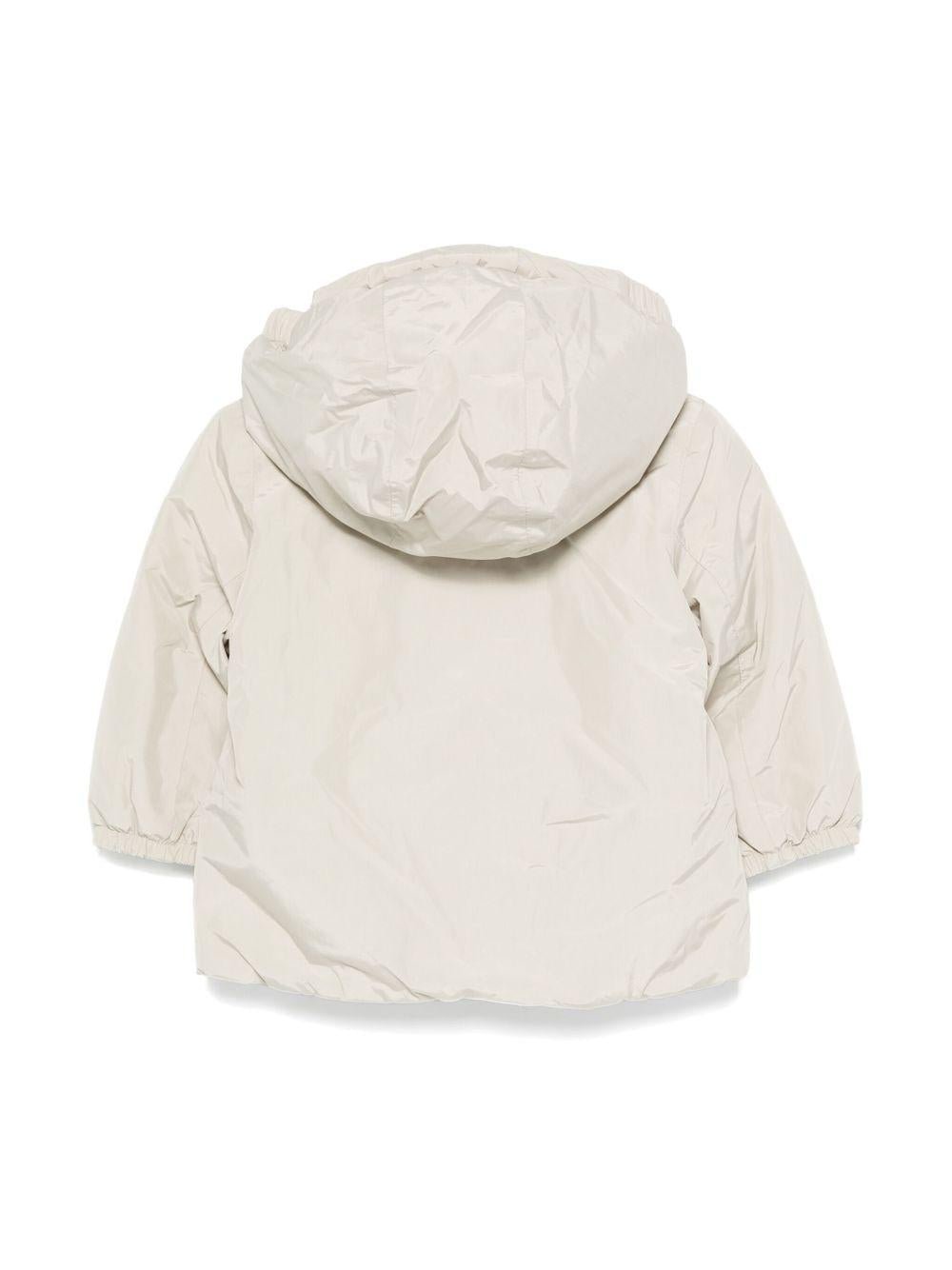 Giacca E.Jack Soft Touch Marmotta per neonato K - Way Kids beige con applicazione con logo sul petto - Rubino Kids