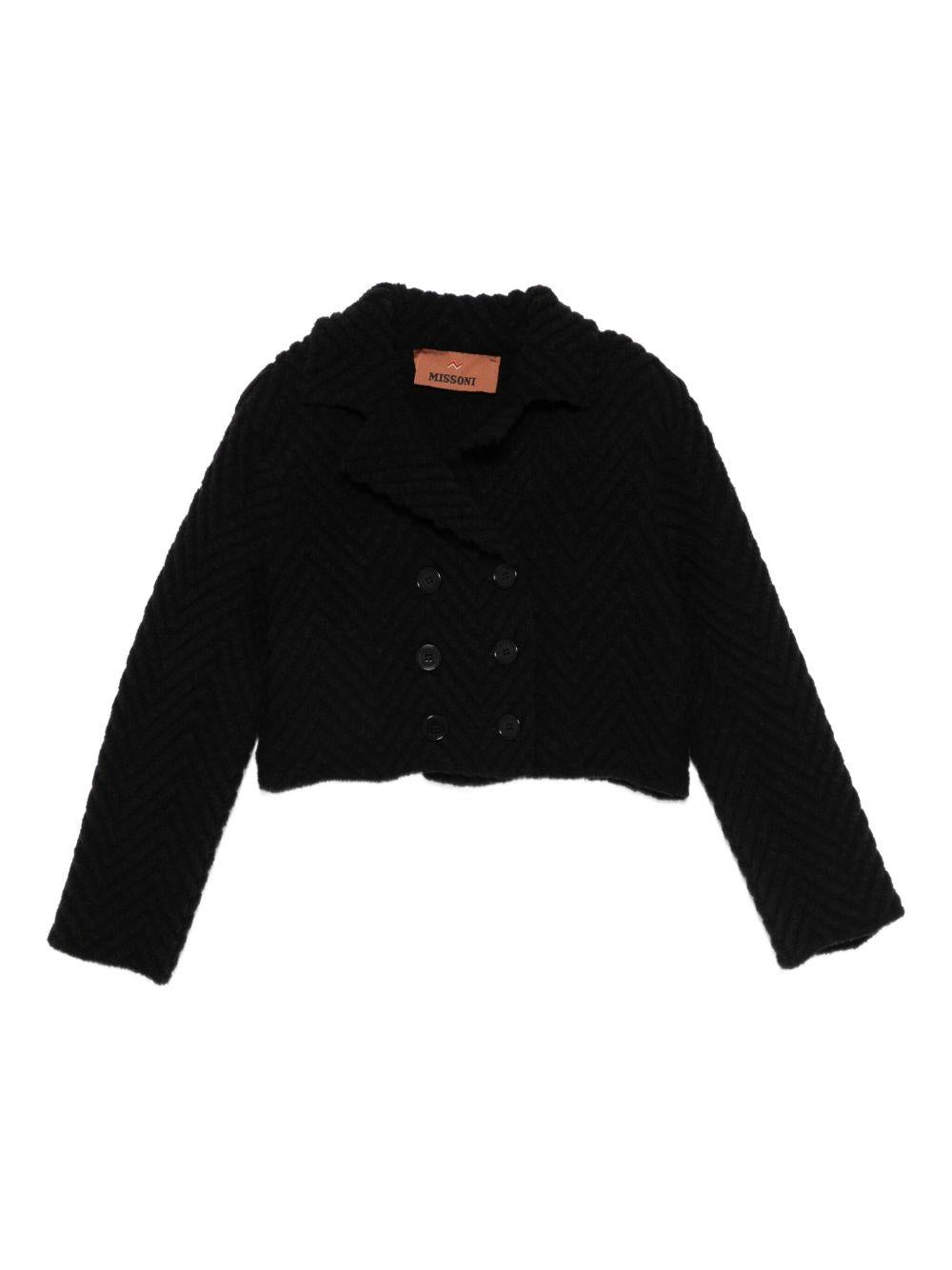 Giacca per bambina Missoni Kids nera con chiusura a doppiopetto - Rubino Kids