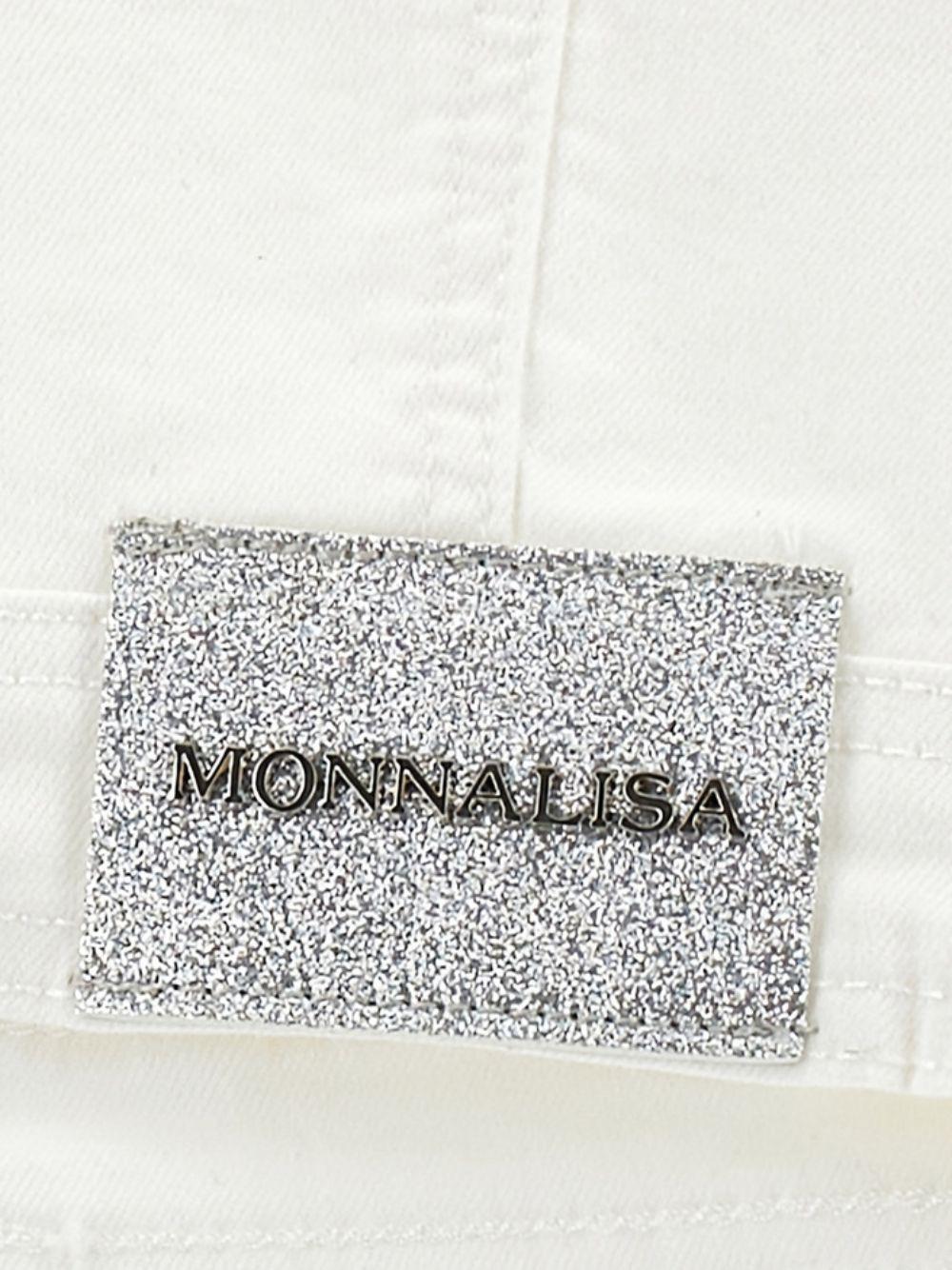 Giacca per bambina Monnalisa bianca con applicazioni cristalli - Rubino Kids