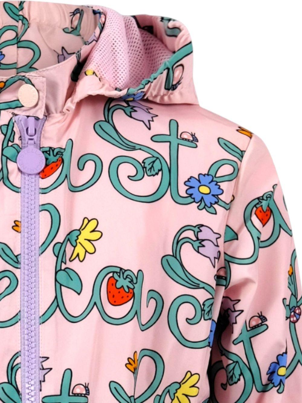 Giacca per bambina Stella McCartney Kids rosa con stampa all - over - Rubino Kids