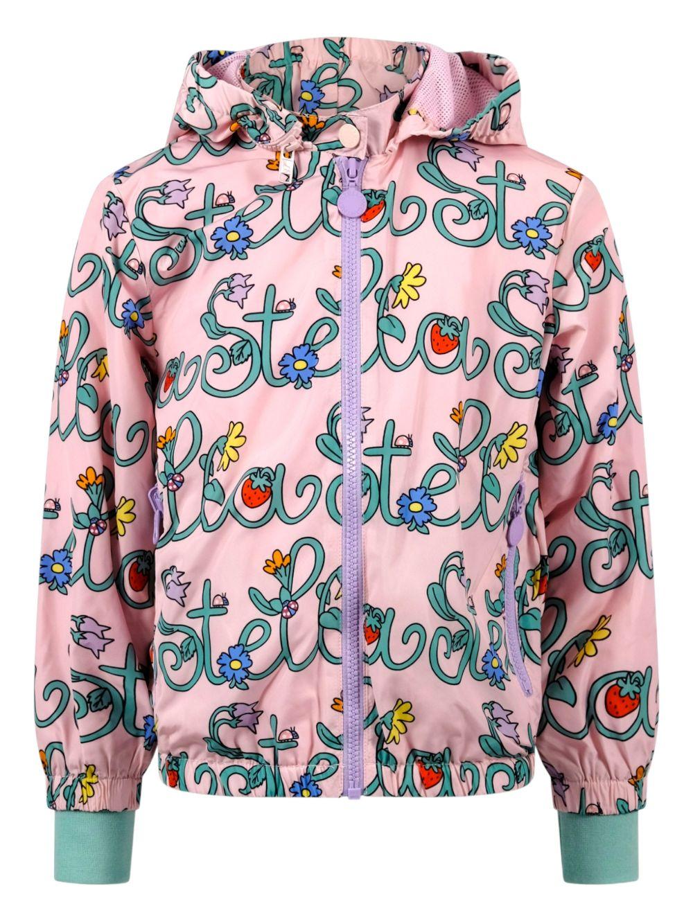 Giacca per bambina Stella McCartney Kids rosa con stampa all - over - Rubino Kids