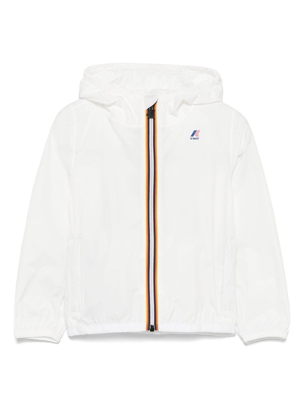 Giacca per bambini K Way Kids Le Vrai bianco con cappuccio ampio - Rubino Kids