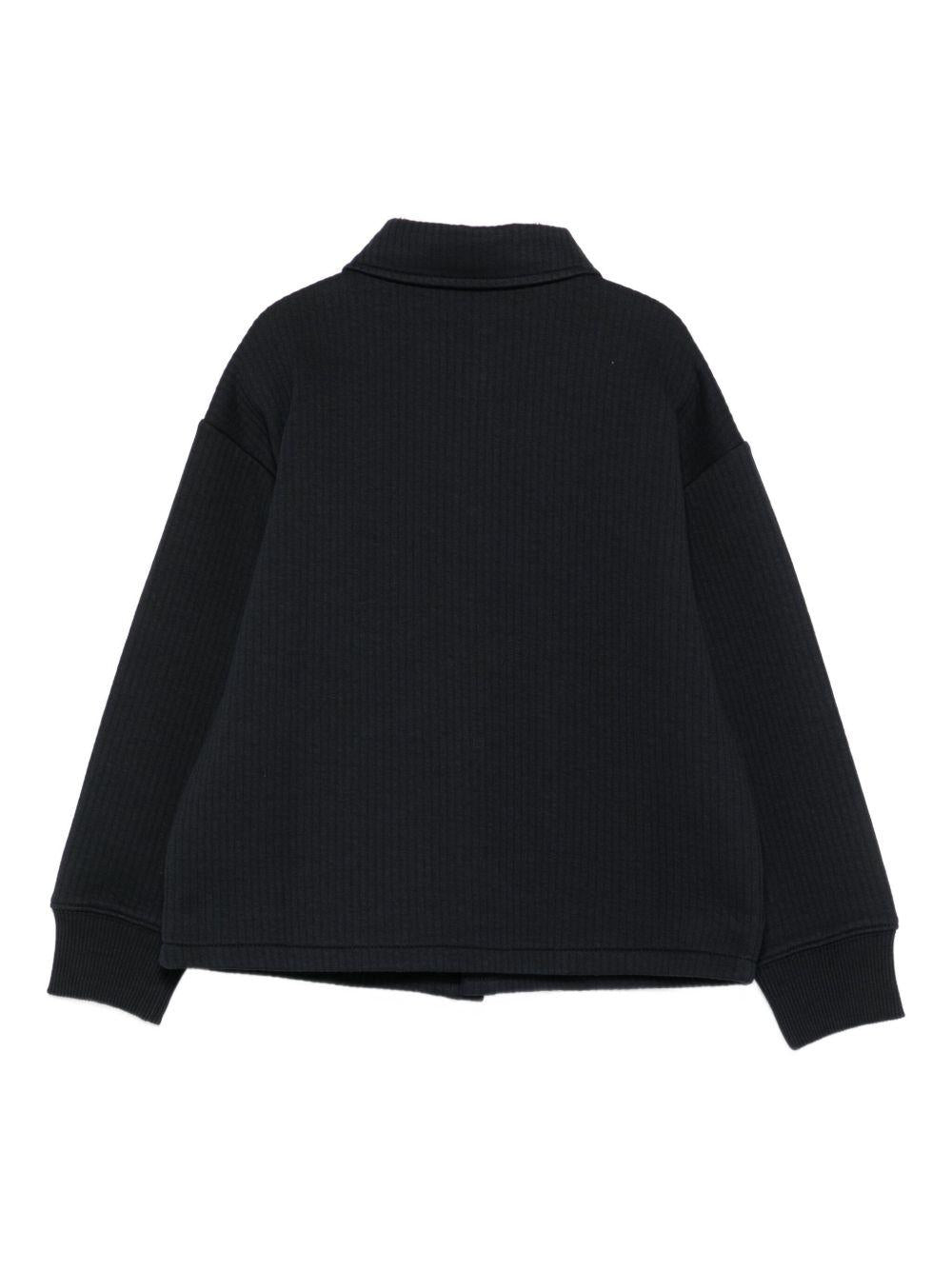 Giacca per bambino Emporio Armani Kids blu con targhetta con logo - Rubino Kids