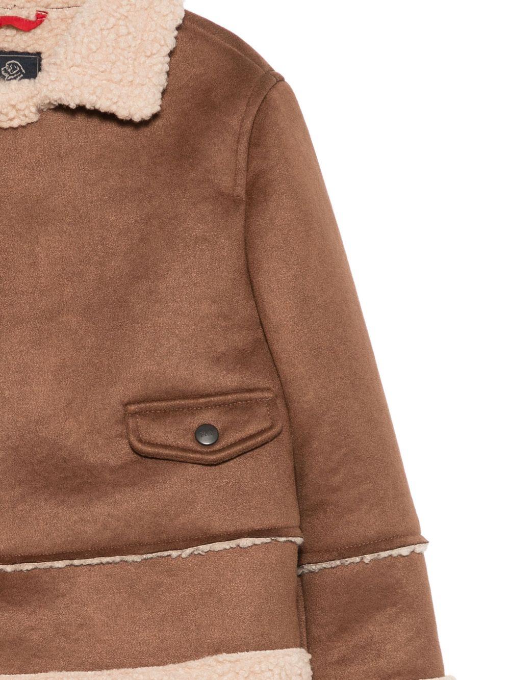 Giacca per bambino Fay Kids marrone con colletto in shearling - Rubino Kids