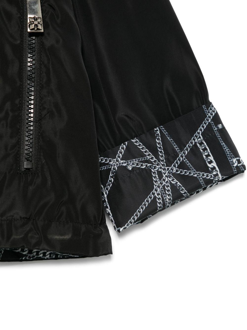 Giacca per bambino John Richmond Junior Richmond Chains nero con design reversibile - Rubino Kids