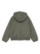 Giacca per bambino K Way Kids Le Vrai verde con dettagli a righe - Rubino Kids