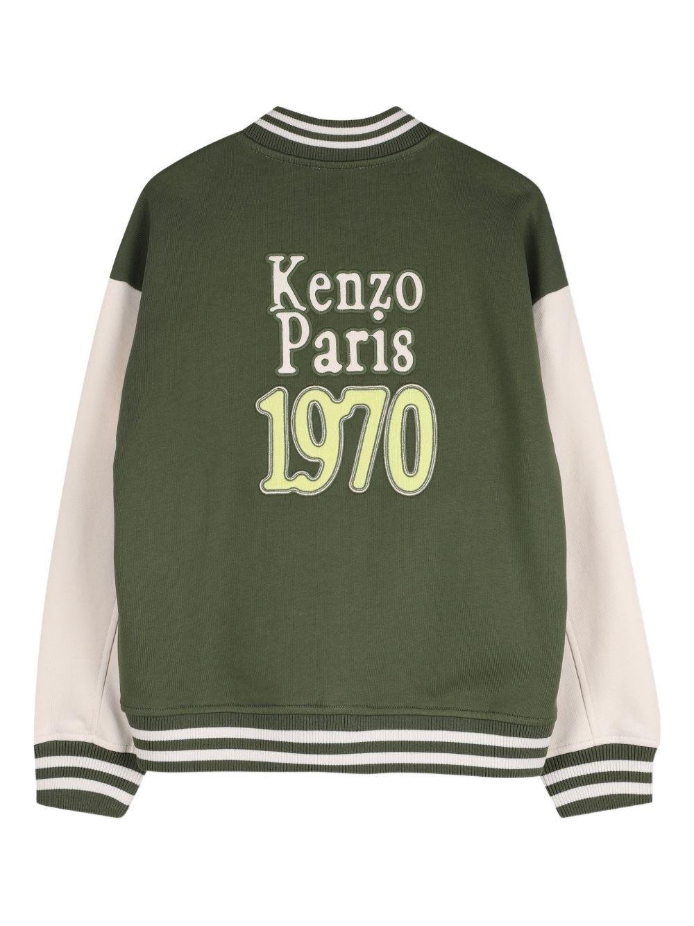 Giacca per bambino Kenzo Kids verde con design a inserti - Rubino Kids