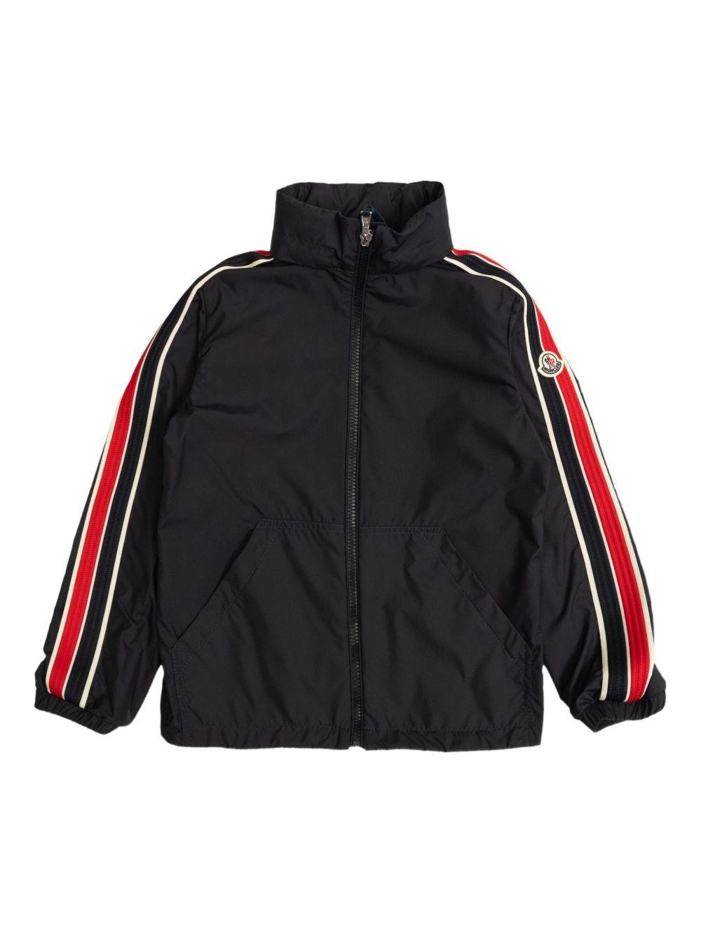 Giacca per bambino Moncler Enfant nero con applicazione - Rubino Kids