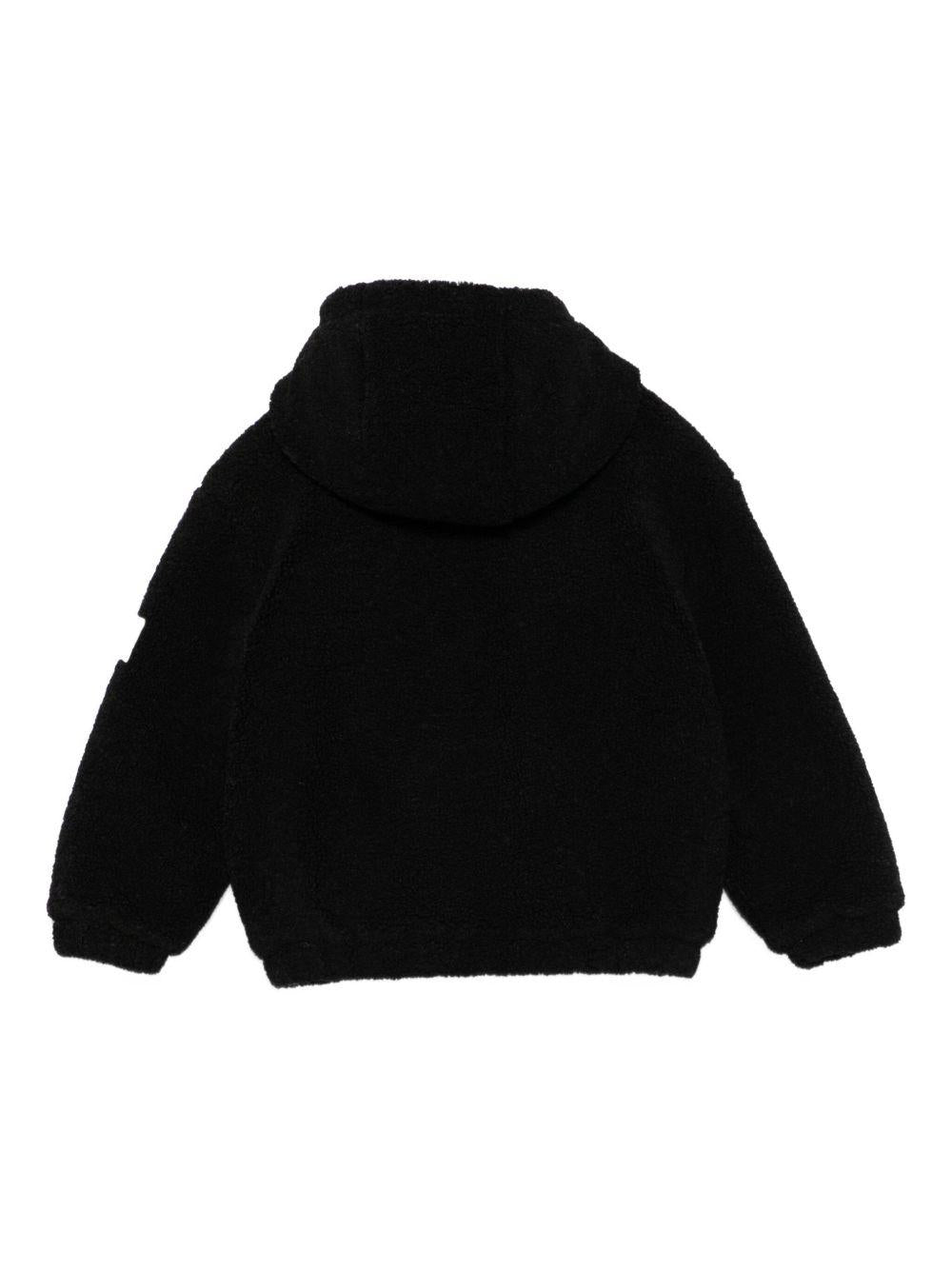 Giacca per bambino Moschino Kids nera con tessuto teddy - Rubino Kids