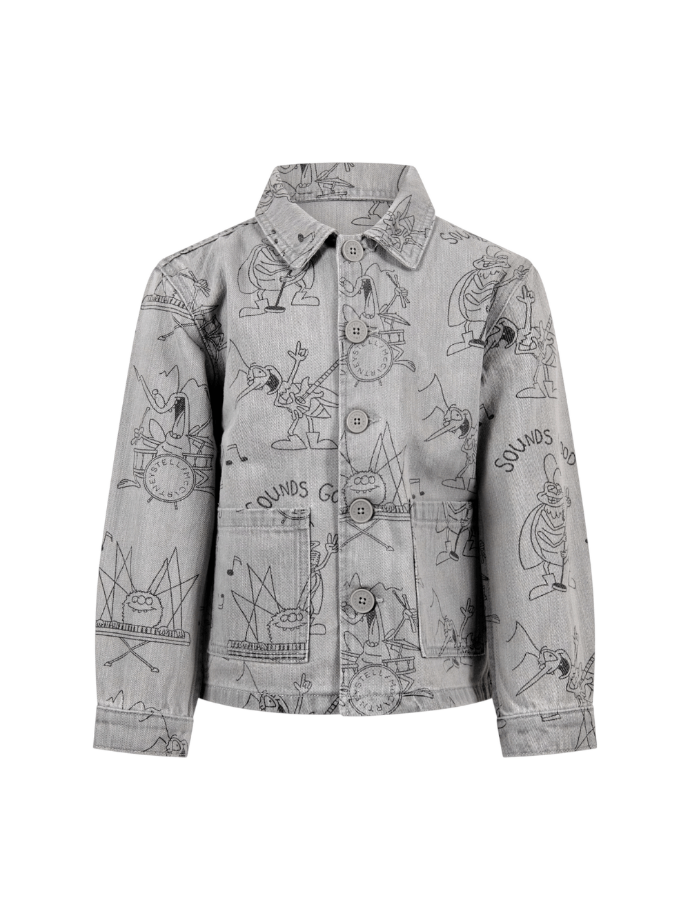 Giacca per bambino Stella McCartney Kids grigia con stampa grafica Bugs - Rubino Kids