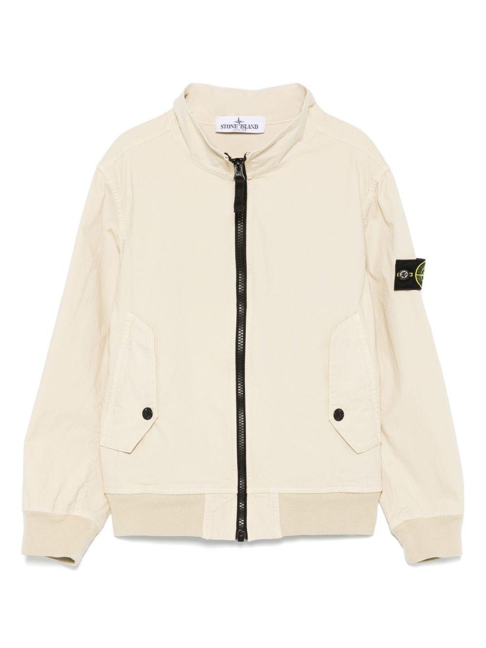 Giacca per bambino Stone Island Junior beige con applicazione Compass - Rubino Kids