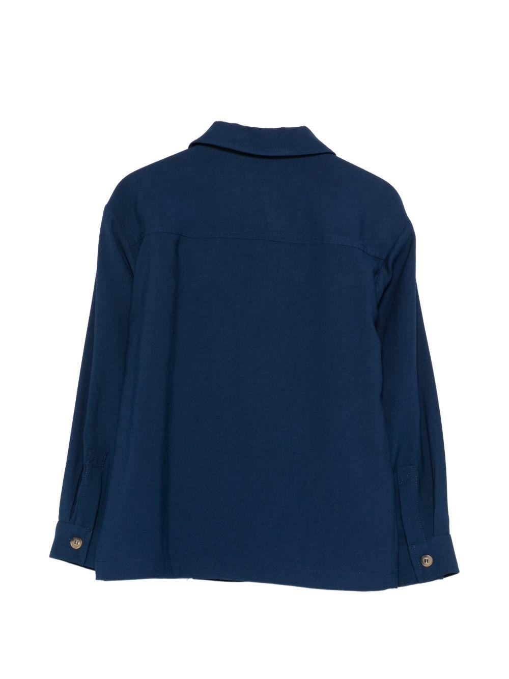 Giacca per bambino TRUSSARDI JUNIOR blu con logo ricamato - Rubino Kids