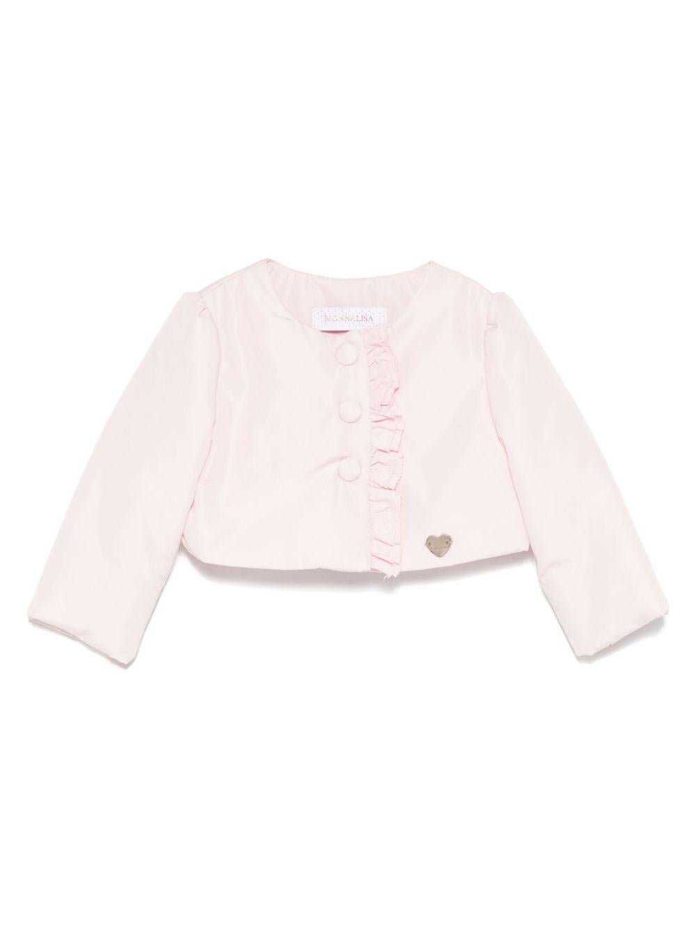 Giacca per neonata Monnalisa rosa con ruches - Rubino Kids
