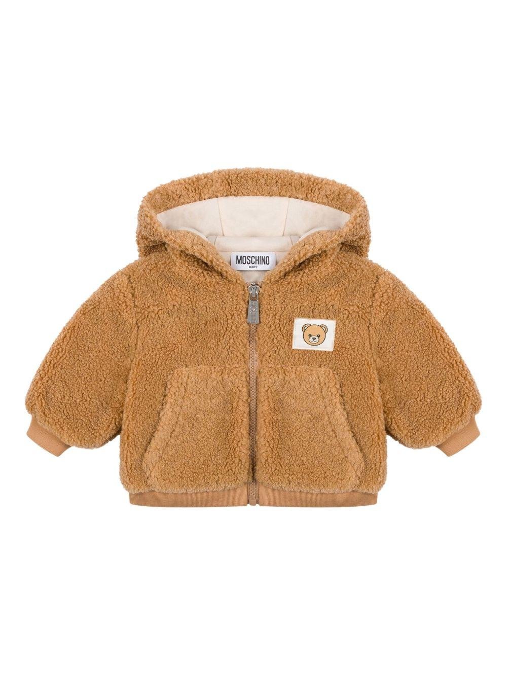 Giacca per neonati Moschino Kids marrone con caratteristica applicazione Bear - Rubino Kids