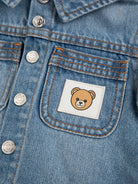 Giacca per neonato Moschino Kids in denim con cappuccio - Rubino Kids