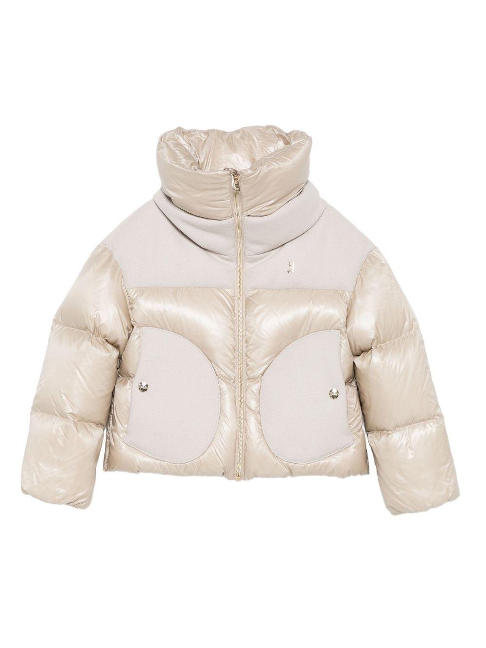 Giacca trapuntata per bambina Herno Kids beige con inserti imbottiti - Rubino Kids